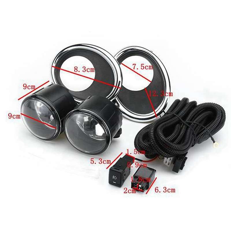 LED Fog Light Headlight Chrome Fog Lamp Cover Bezel Switch Foglights Assembly for J11 ROGUE 15-17