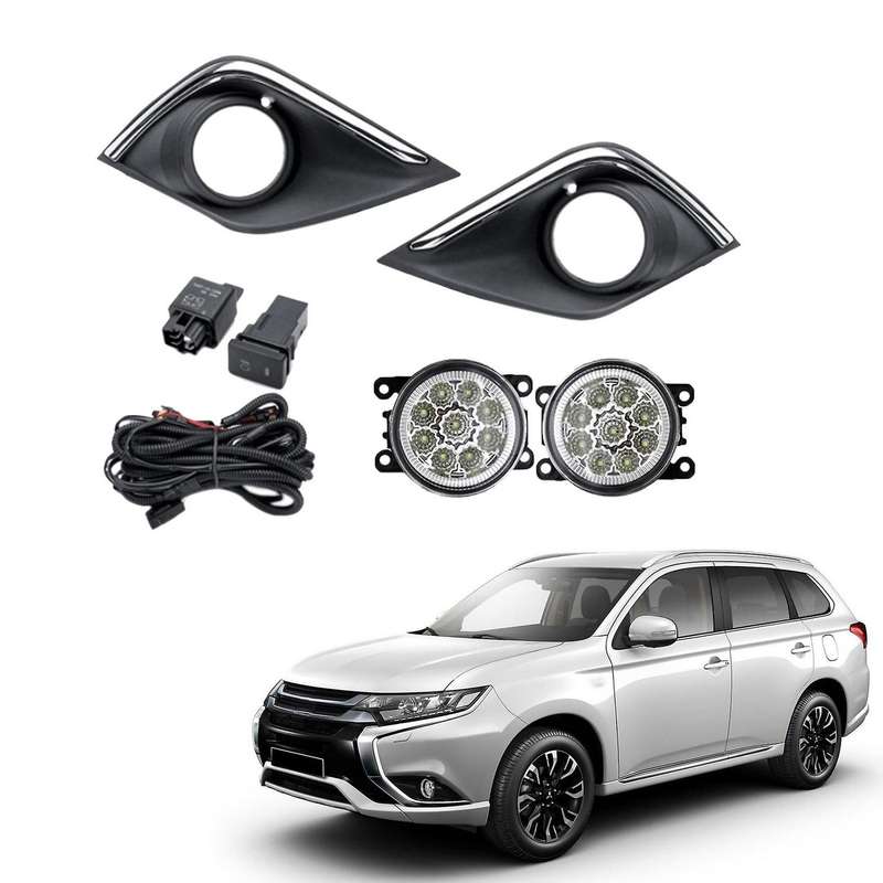 LED Fog Light Headlight Fog Lamp Cover Grill Bezel Switch Foglights Assembly for 2016-2019