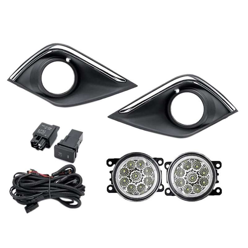 LED Fog Light Headlight Fog Lamp Cover Grill Bezel Switch Foglights Assembly for 2016-2019