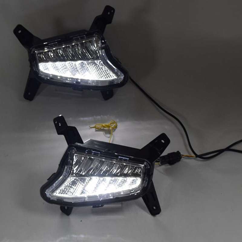 LED Fog Lamp for Santro 2018 2019 DRL Daytime Running Lights with Yellow Turn Signal Light Drl