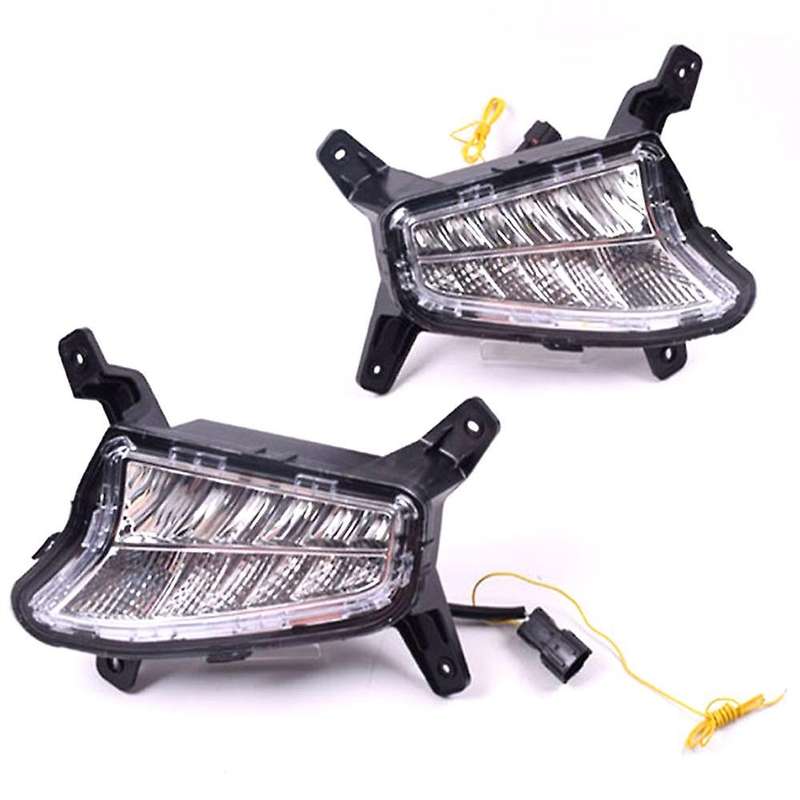 LED Fog Lamp for Santro 2018 2019 DRL Daytime Running Lights with Yellow Turn Signal Light Drl