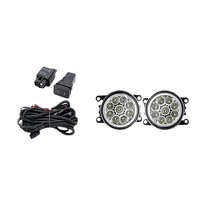 LED Fog Light Headlight Chrome Fog Lamp Cover Grill Bezel Switch Foglights Assembly for Focus MK2 20