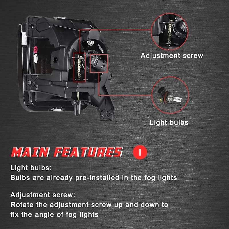 LED Fog Lights Bumper Driving Fog Lamp Assembly for Ram 1500 2013- 2018 68104821AC Black
