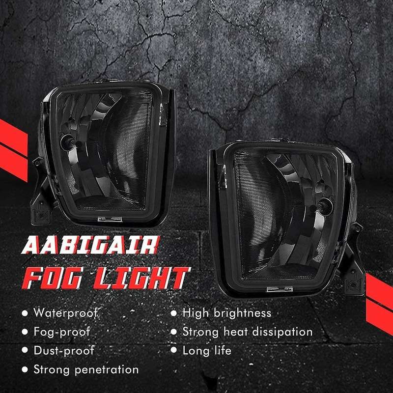 LED Fog Lights Bumper Driving Fog Lamp Assembly for Ram 1500 2013- 2018 68104821AC Black