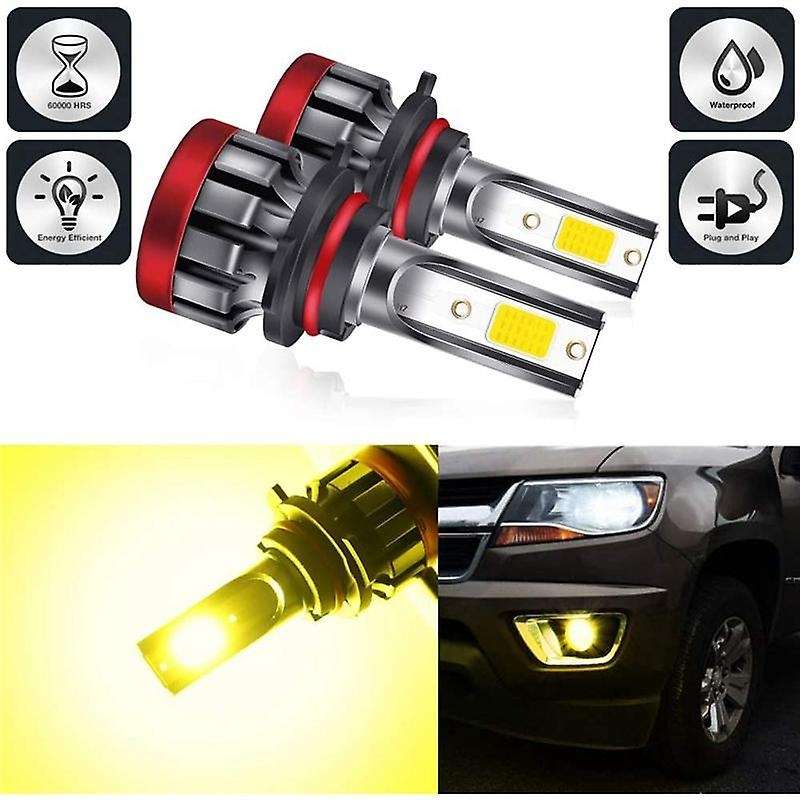 Led Fog Lights Bulb Yellow 3000k 55w 3600 Lumens Dob Chip (9005 Hb3)