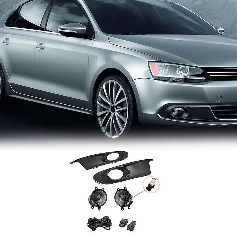 LED Fog Light Headlight Fog Lamp Cover Grill Bezel Switch Foglights Assembly for 6 MK6 2011 2012 201