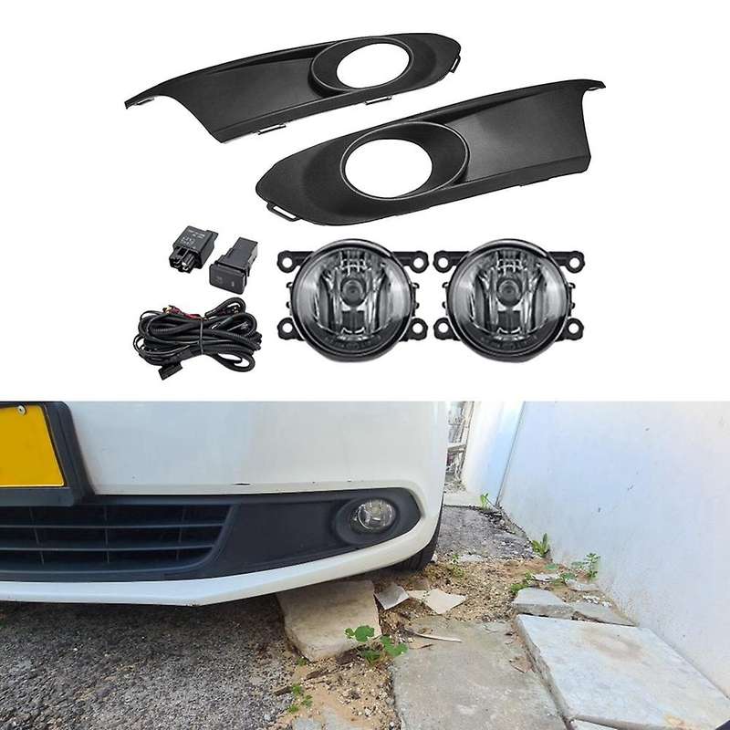 LED Fog Light Headlight Fog Lamp Cover Grill Bezel Switch Foglights Assembly for 6 MK6 2011 2012 201