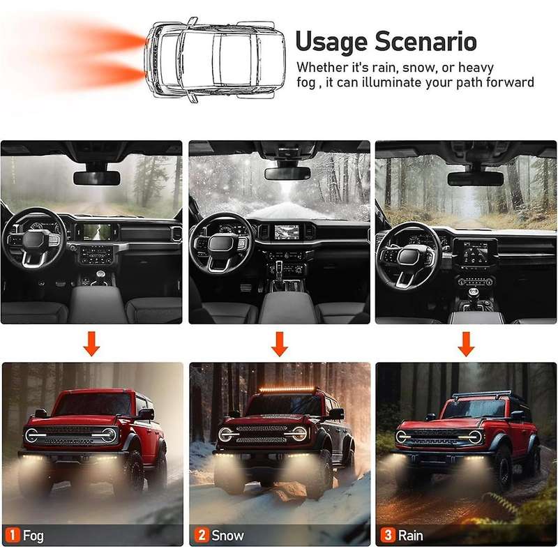 Led Fog Lights Assembly for 2021-2023 2/4-door, Bumper Fog Lights Daytime Running Lights Accessorie