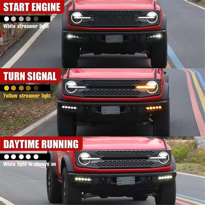 Led Fog Lights Assembly for 2021-2023 2/4-door, Bumper Fog Lights Daytime Running Lights Accessorie