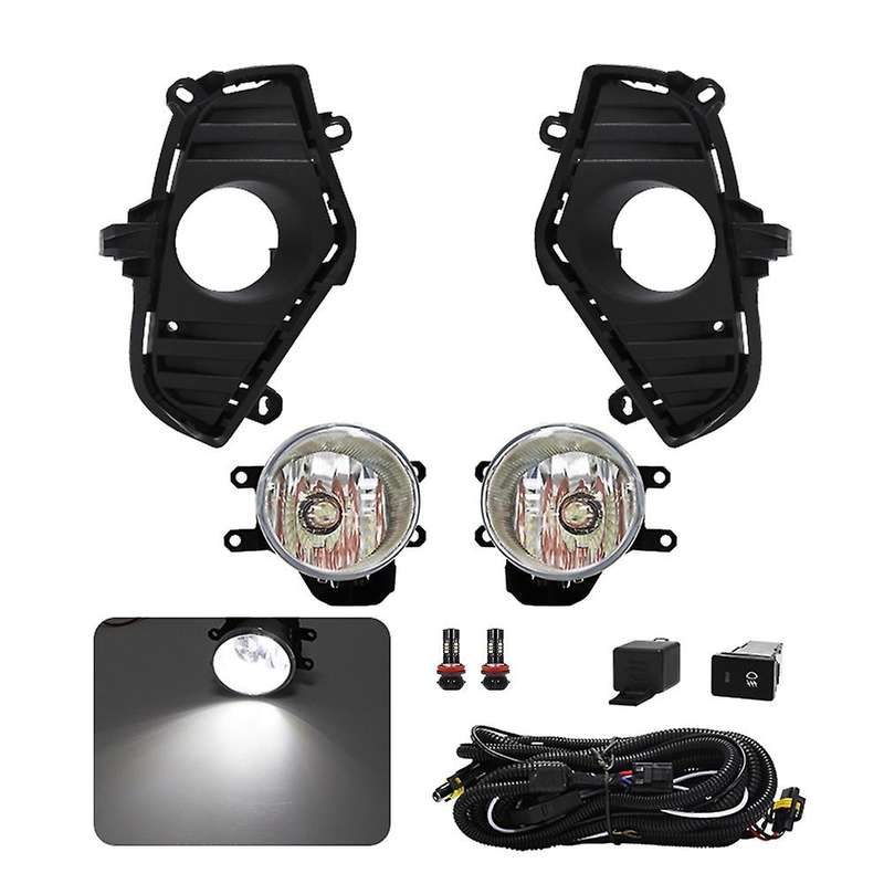 LED Fog Light Headlight Fog Lamp Cover Grill Bezel Switch Foglights Assembly for 2019 2020 2021 2022