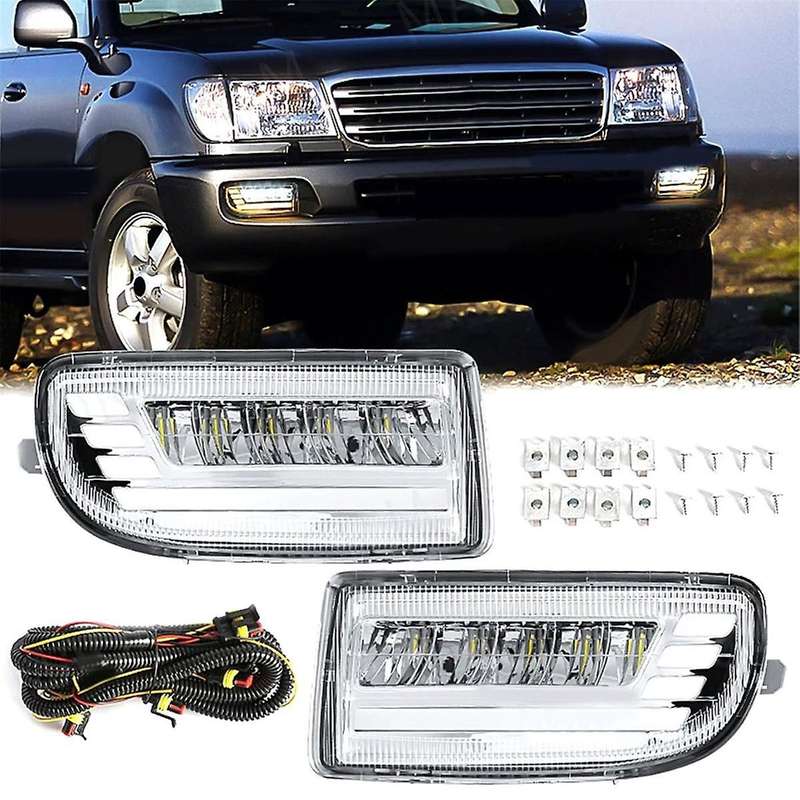 Led Fog Lights for Land Cruiser 100 Lc100 Uzj100 Fzj10 1998-2008 Drl Turn Signal Daytime Driving Lam
