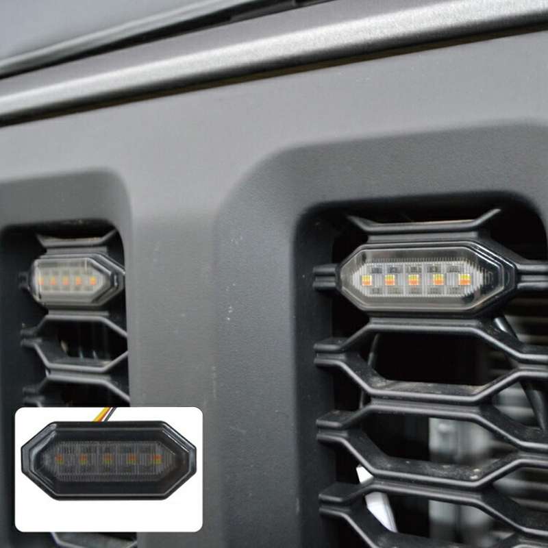 LED Front Grille Lights White Amber Light External Grille Lamps