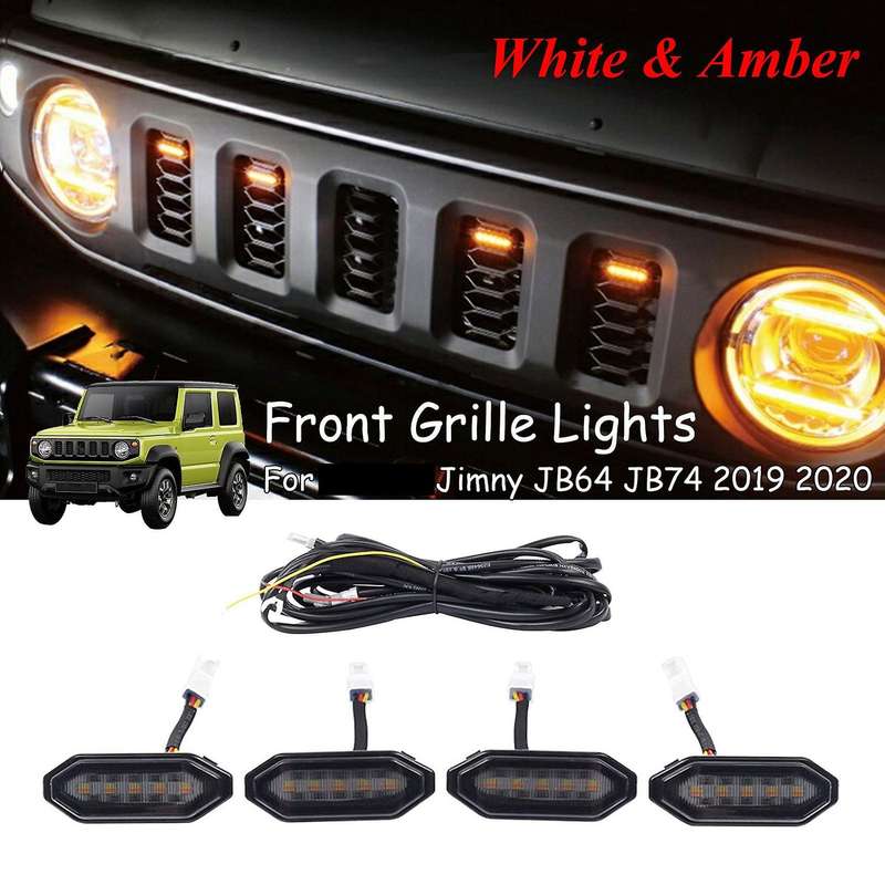 LED Front Grille Lights White Amber Light External Grille Lamps