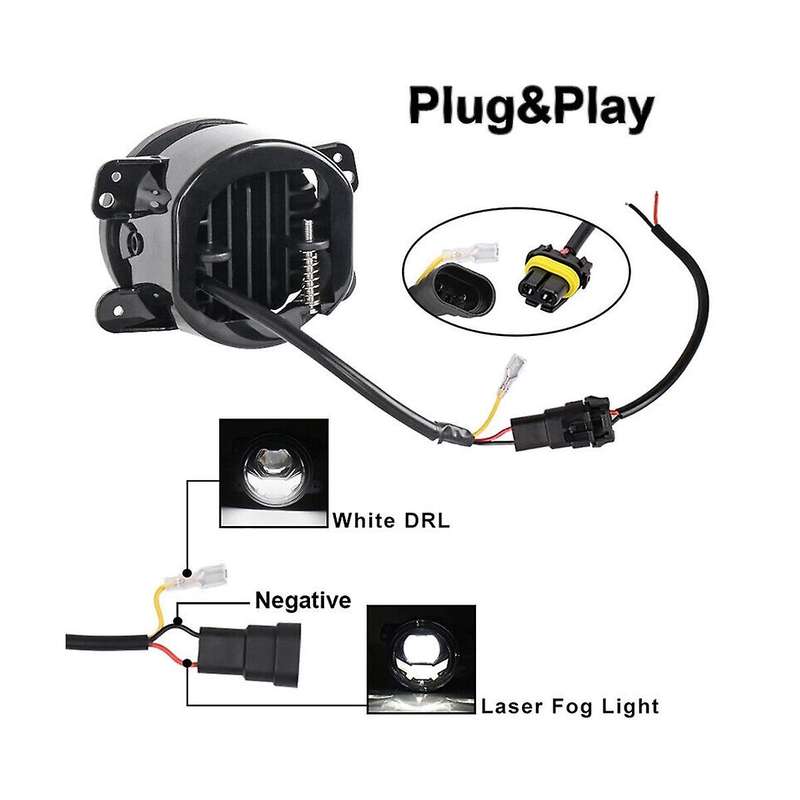 LED Front Fog Light for Wrangler PT Rambler Exterior Upgrade Retrofit 30W 4Inch Angel Eyes Laser-Fr