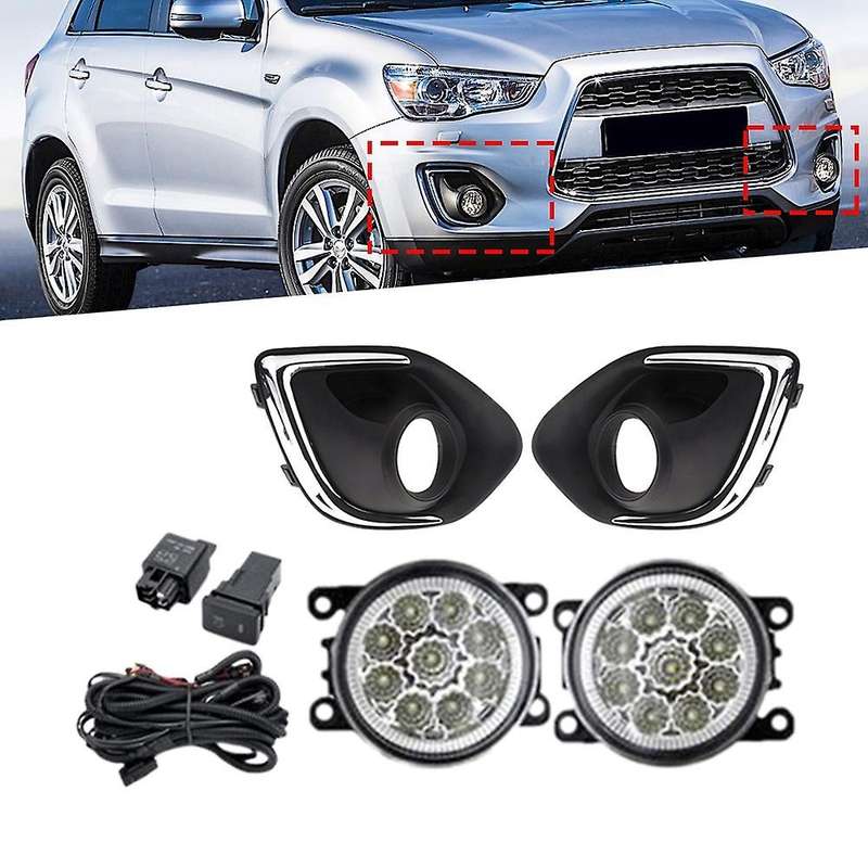 LED Fog Lights Headlight for ASX Sport 2013-2015 Foglight Grilles Harness Switch Kit