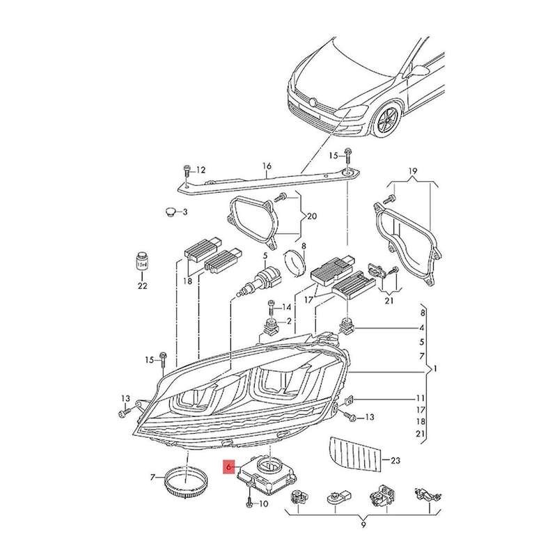LED Head Light Lamp Ballast Control Module 5F0941472 L90005488 for Seat 3RD Headlight Module 5F09414