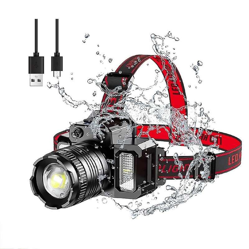 LED Head Light Rechargeable Head Light for Adults, 360 Adjustable Angle Headlight Flashlight Motion
