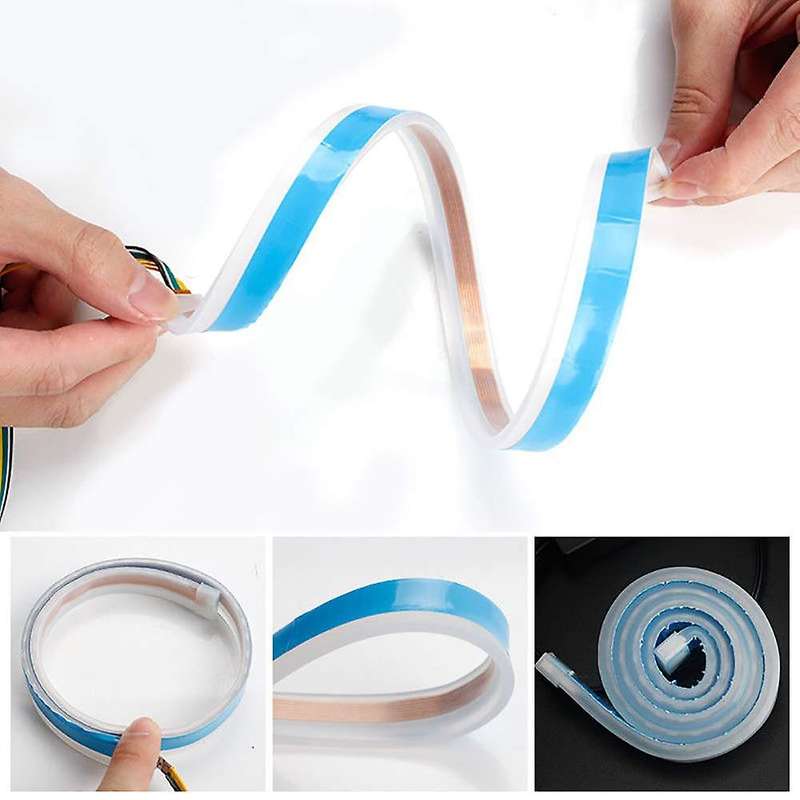 Led Headlight Slim Strip Light Daytime Running Sequential Flow Turn Signal 60Cm Blu Ray