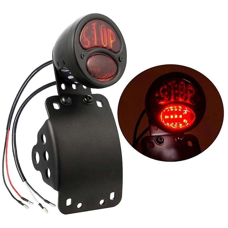 LED License Plate Brake Light Tail Light Curved Bracket for Choppers