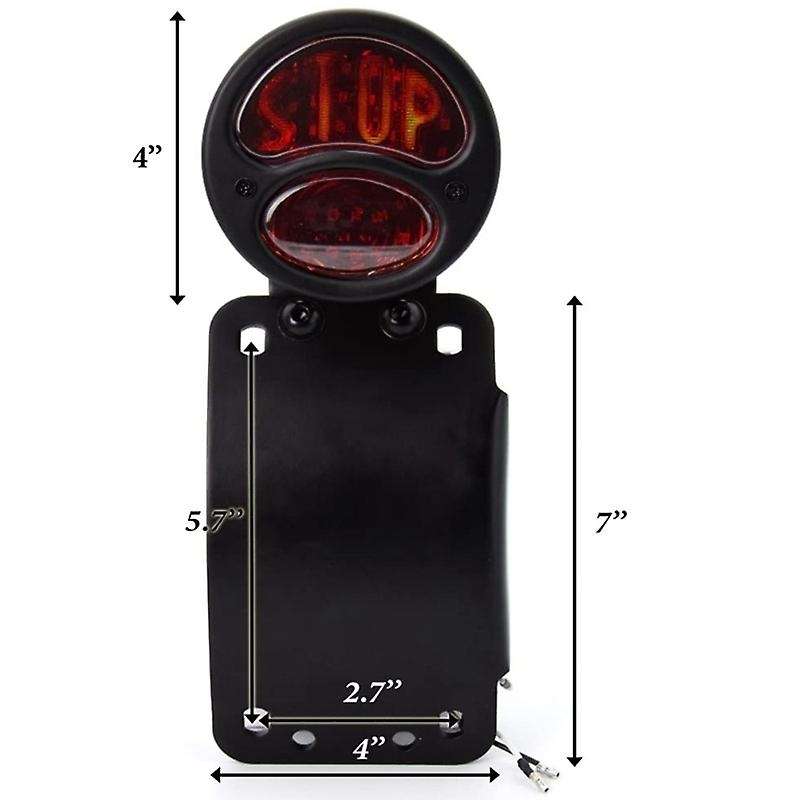 LED License Plate Brake Light Tail Light Curved Bracket for Choppers