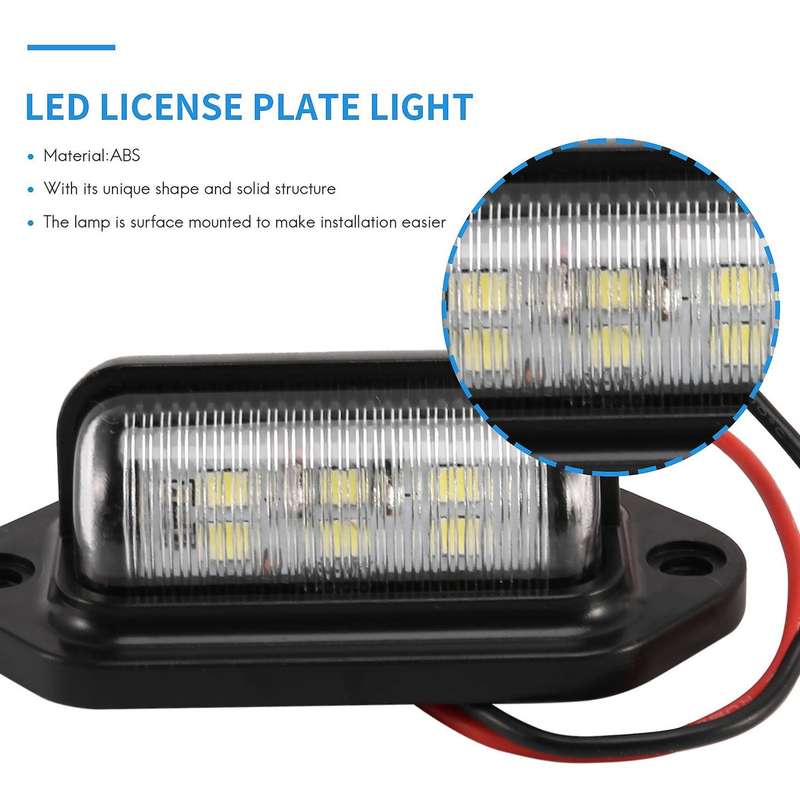 LED License Plate Light Waterproof License Plate Tail Light Compatible Trailers, RV, Trucks, Boats