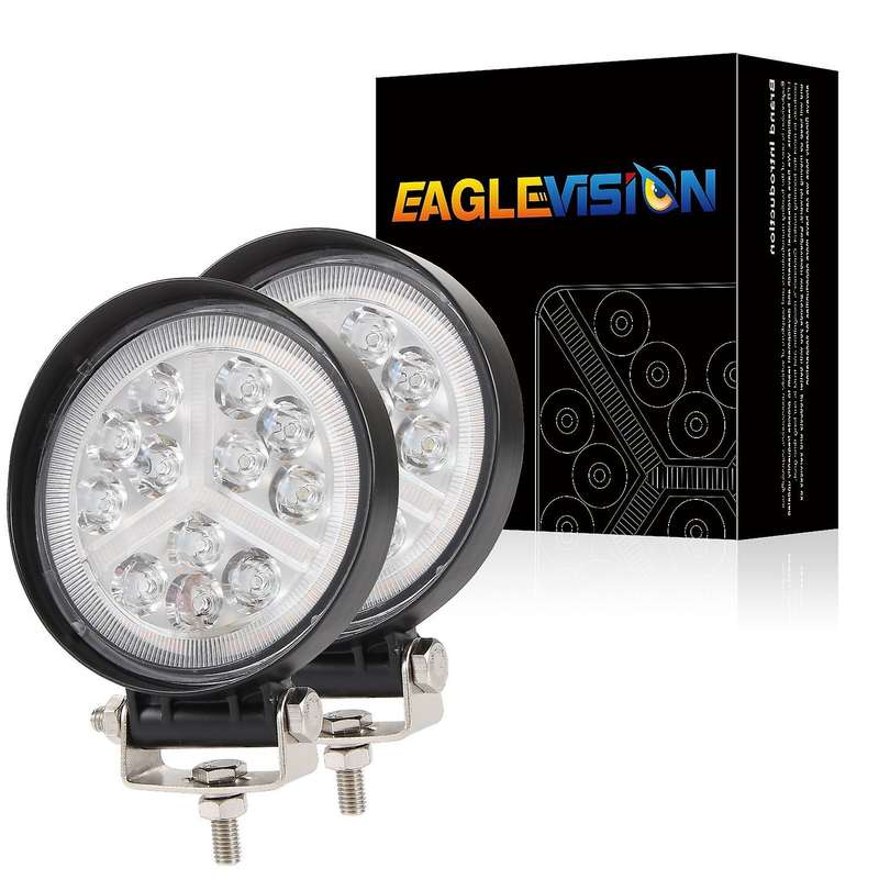 LED Light Bar 2PCS 4 Inch 168W Round Work Light Fog Lights DRL Waterproof Truck Car Boat Motorcycle