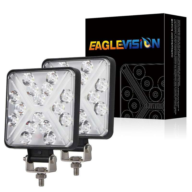 LED Light Bar 2PCS 4 Inch 168W Square Work Light Fog Lights Waterproof Truck Car Boat Motorcycle ATV