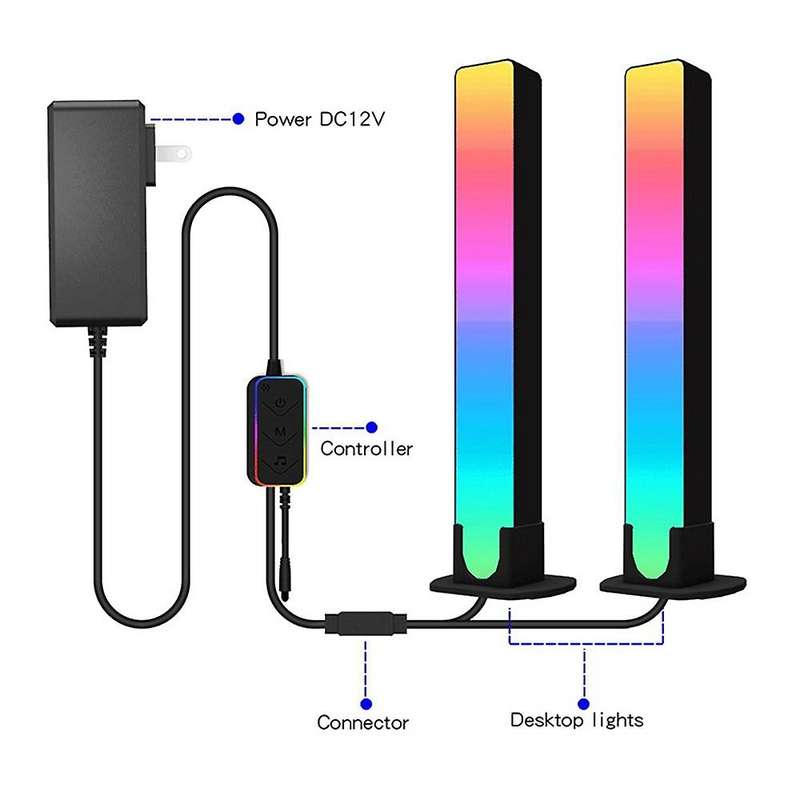 LED Light Bar Gaming Ambient Light Bluetooth TV Backlight RGB Effect with Music Sync for PC TV Room