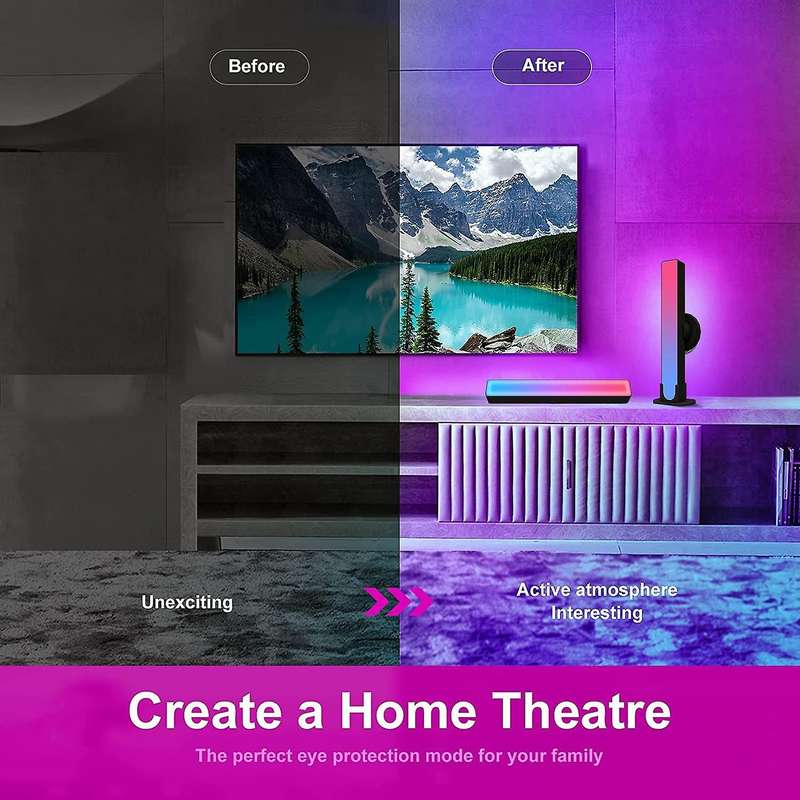 LED Light Bar Gaming Ambient Light Bluetooth TV Backlight RGB Effect with Music Sync for PC TV Room