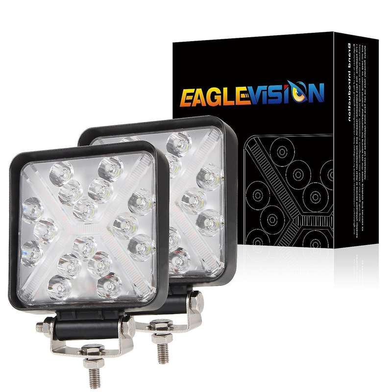 LED Light Bar 2PCS 4 Inch 168W Square Work Light Fog Lights DRL Waterproof Truck Car Boat Motorcycle