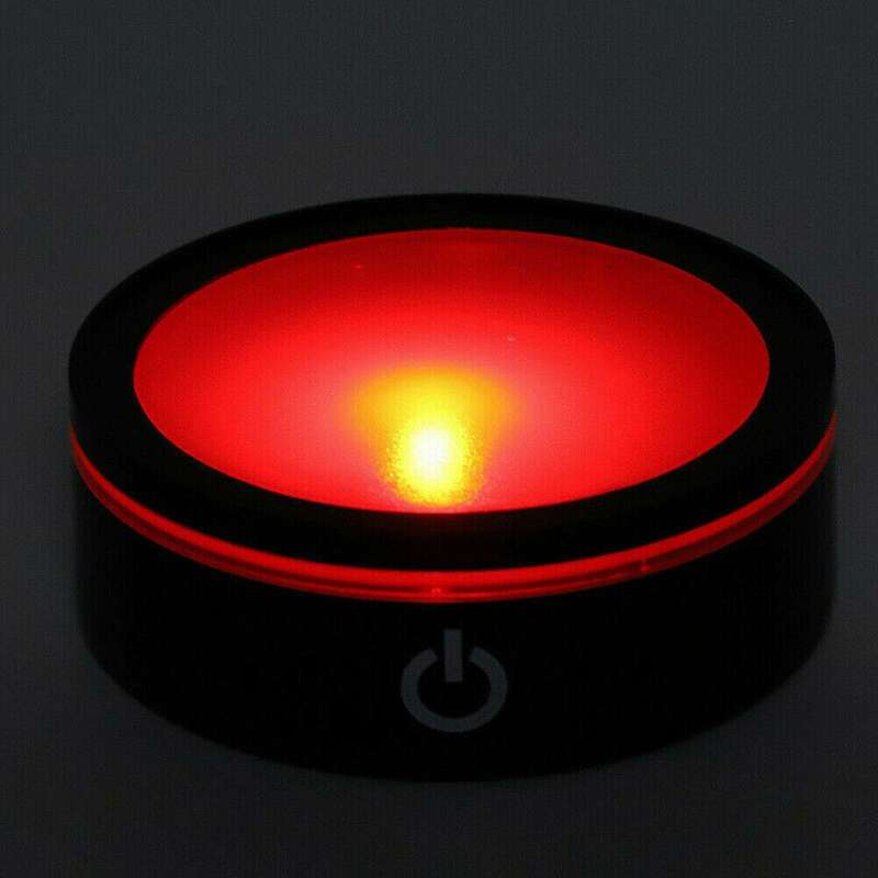 Led Light Base with Sensitive Touch Switch Round Colorful Stand Display for 3d Laser-engraved Cryst