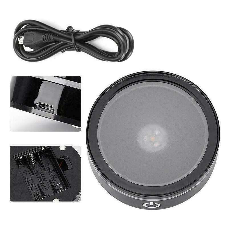 Led Light Base with Sensitive Touch Switch Round Colorful Stand Display for 3d Laser-engraved Cryst