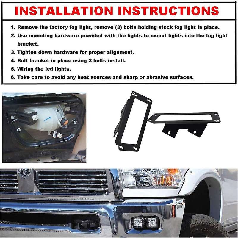 LED Light Mounting Bracket Fog Lamp Mounts Fit for Ram 1500/2500/3500 Car Light Accessories