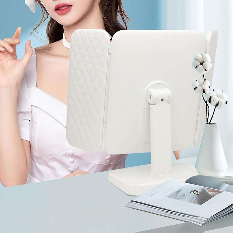 LED Light Makeup Mirror 2/3X Magnifying Cosmetic 3 Folding Vanity Mirrors 180 Rotation Touch Dimmer