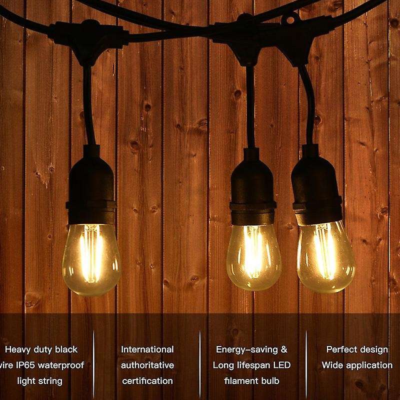 Led Light String E27 Lamp Head Power Line Waterproof Marquee for Garden, Family, Backyard, Wedding,