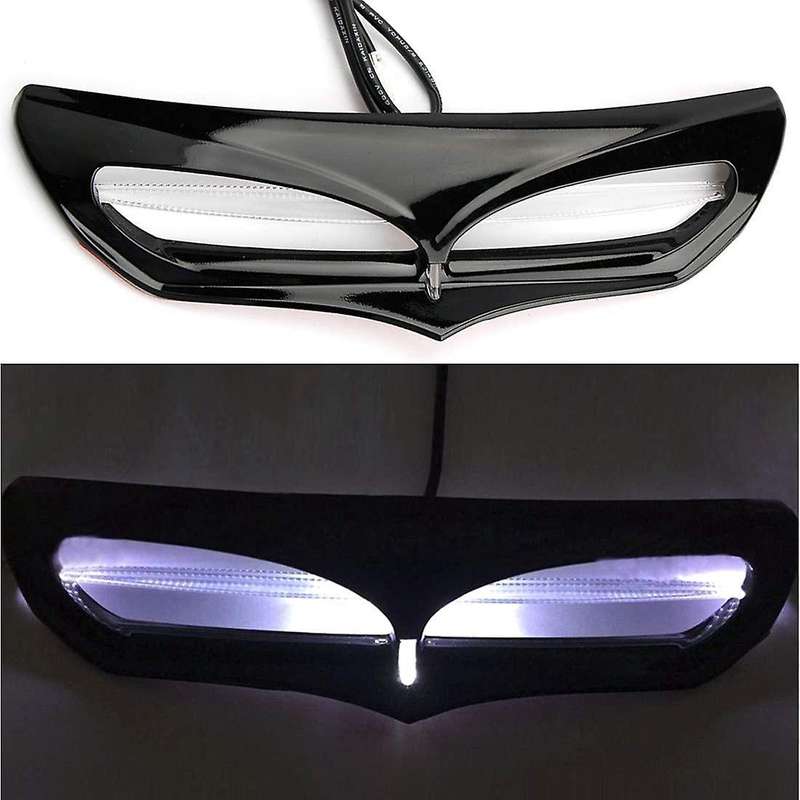 LED Lighted Fairing Intake Trim Vent Accent Replacement for Glide 2014-2017 (Black)