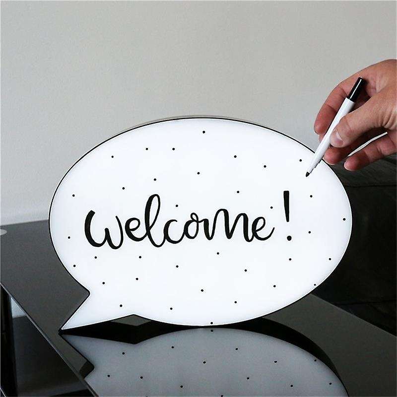 Led Message Handwriting Letter Light Box Speech Bubble Shape Writing Board Add 1 Pen for Birthday P