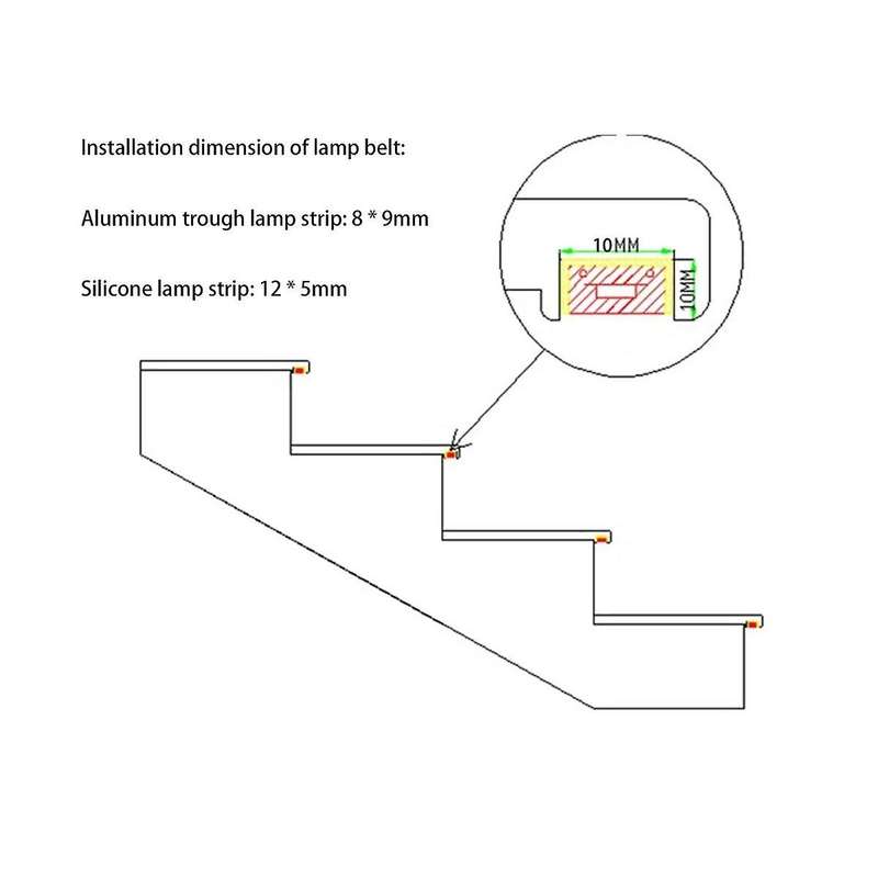 Led Motion Sensor Light Strip Stair 32 Channel Dimming Light Indoor Motion Night Light 12v/24v Flex
