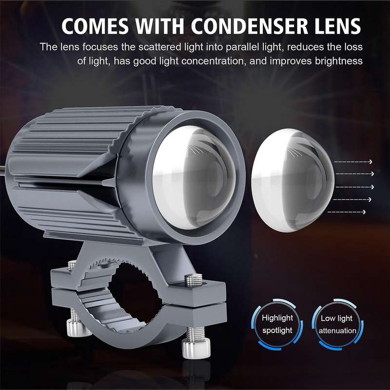 LED Motorcycle Headlight 15W 8-85V Motorcycles Headlight Working Spot Light Fog Lamp for