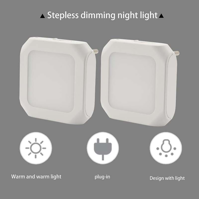 LED Night Light Children,Night Light Socket with Sensor, Brightness Infinitely Adjustable,Bedroom,W
