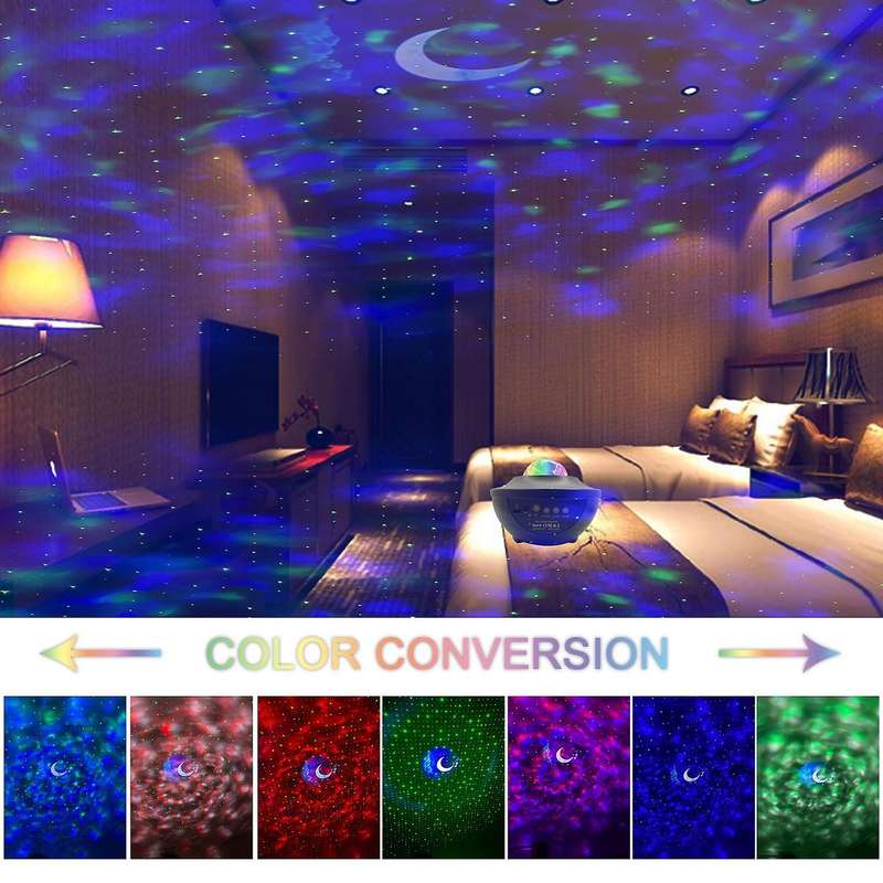 LED Nebula Projector,Rotating Starry Night Light Projector with Bluetooth Speaker for Bedroom Deco