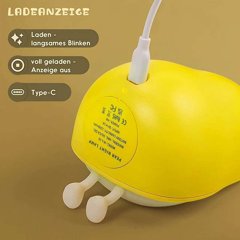 LED Night Light Children, Cute Baby Night Light Dimmable Silicone Sleep Aid Children Rechargeable fo