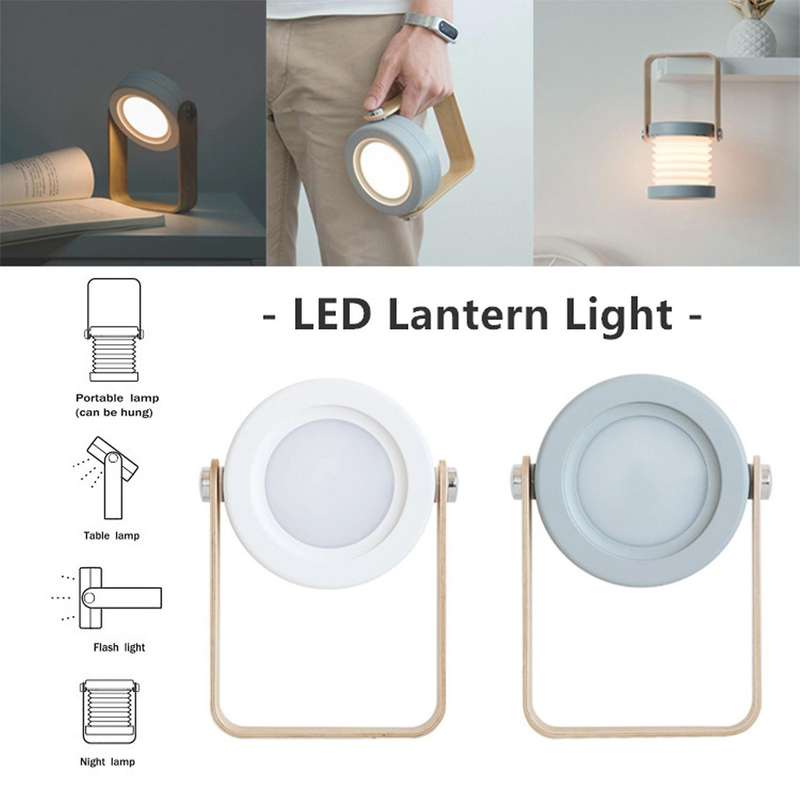 LED Night Light Foldable Table Lamp USB Rechargeable Portable Dimmable Light for Indoor Lighting Out
