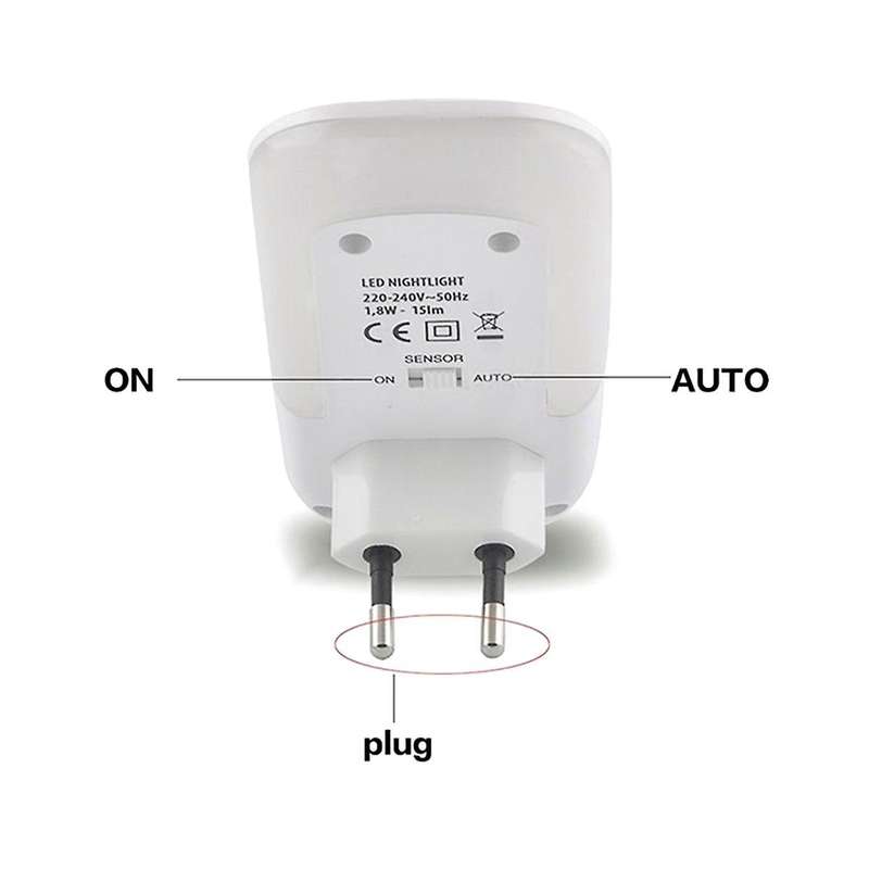 Led Night Light Motion Sensor Wireless Plug In Eu 220v Night Lamp for Hallway Pathway Eu Plug