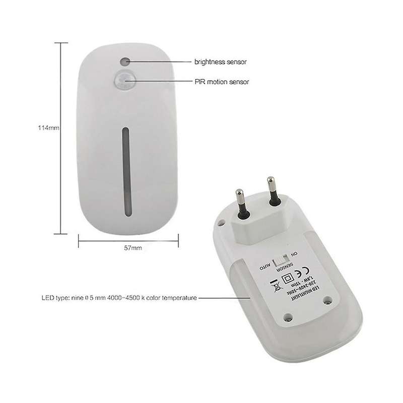 Led Night Light Motion Sensor Wireless Plug In Eu 220v Night Lamp for Hallway Pathway Eu Plug