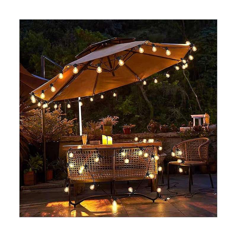 Led Outdoor G40 Globe Dimmable Patio Lights, Waterproof Hanging String Light with 27led