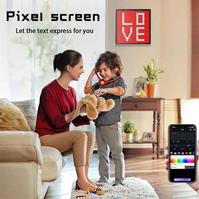 LED Pixel APP Cellphone Control Display 16X16 Programmable Night Light LED Screen for Gaming Decorat