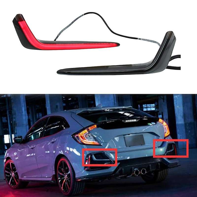 LED Rear Bumper Fog Lamp Brake Light Dynamic Turn Signal Reflector Light for Hatchback 2019-2020