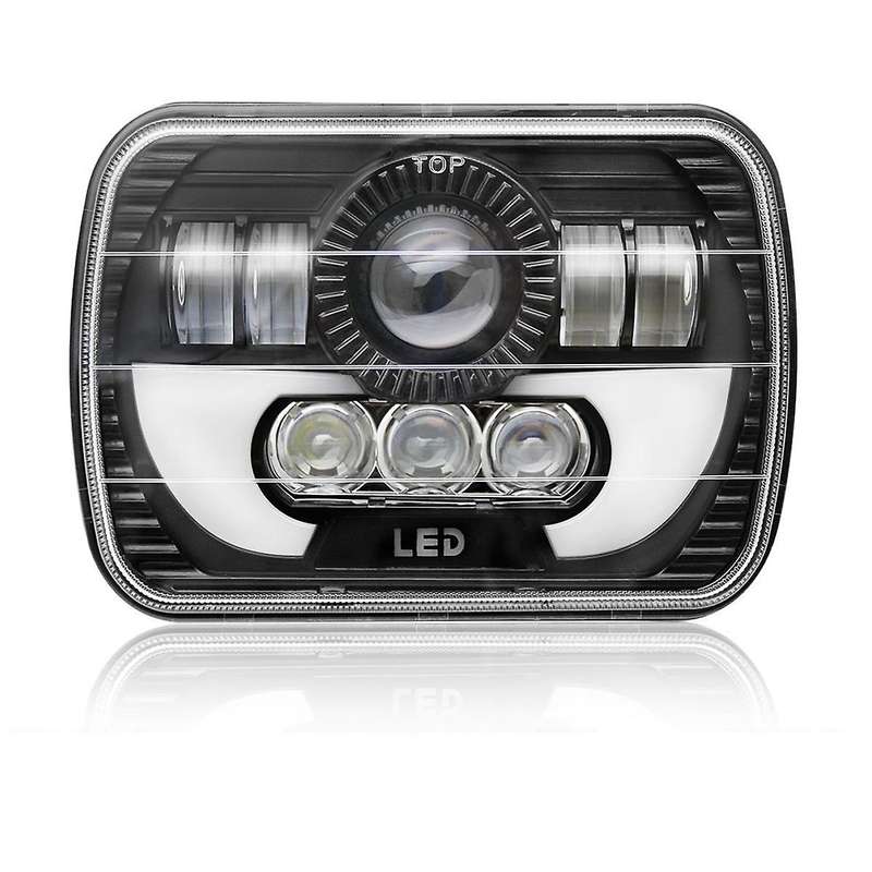 Led Rectangular Headlight Projector 7X6 Inch Sealed Beam Replacement High / Low Beam DRL for Herdsma