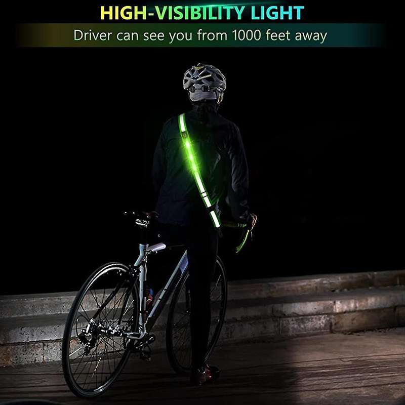 Led Reflective Belt Sash for Walking At Night,rechargeable Led Running Belt for Runners Walkers,pin